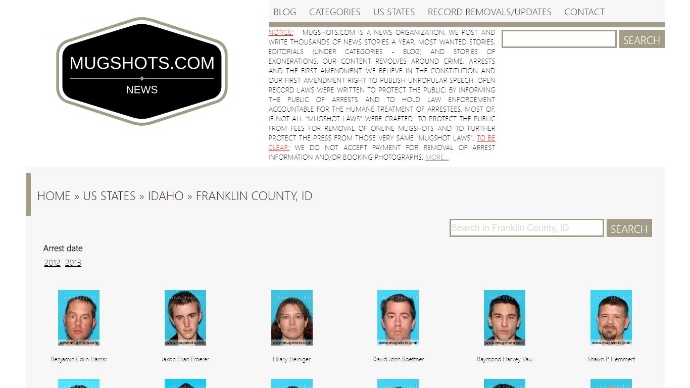 Best search engine for True crime stories | Mugshots.com